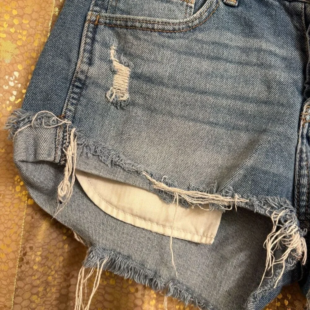 Hollister Vintage Stretch Low Rise Cut Off Distressed Jean Shorts Size 5